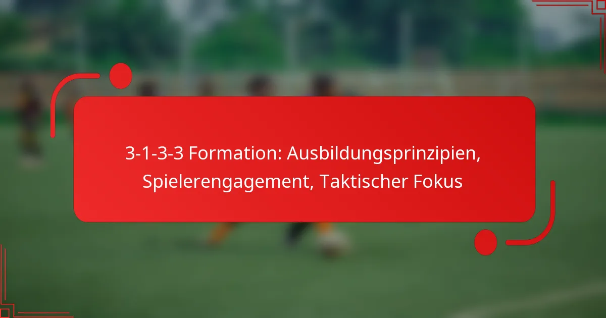 3-1-3-3 Formation: Ausbildungsprinzipien, Spielerengagement, Taktischer Fokus