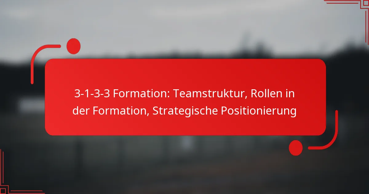3-1-3-3 Formation: Teamstruktur, Rollen in der Formation, Strategische Positionierung