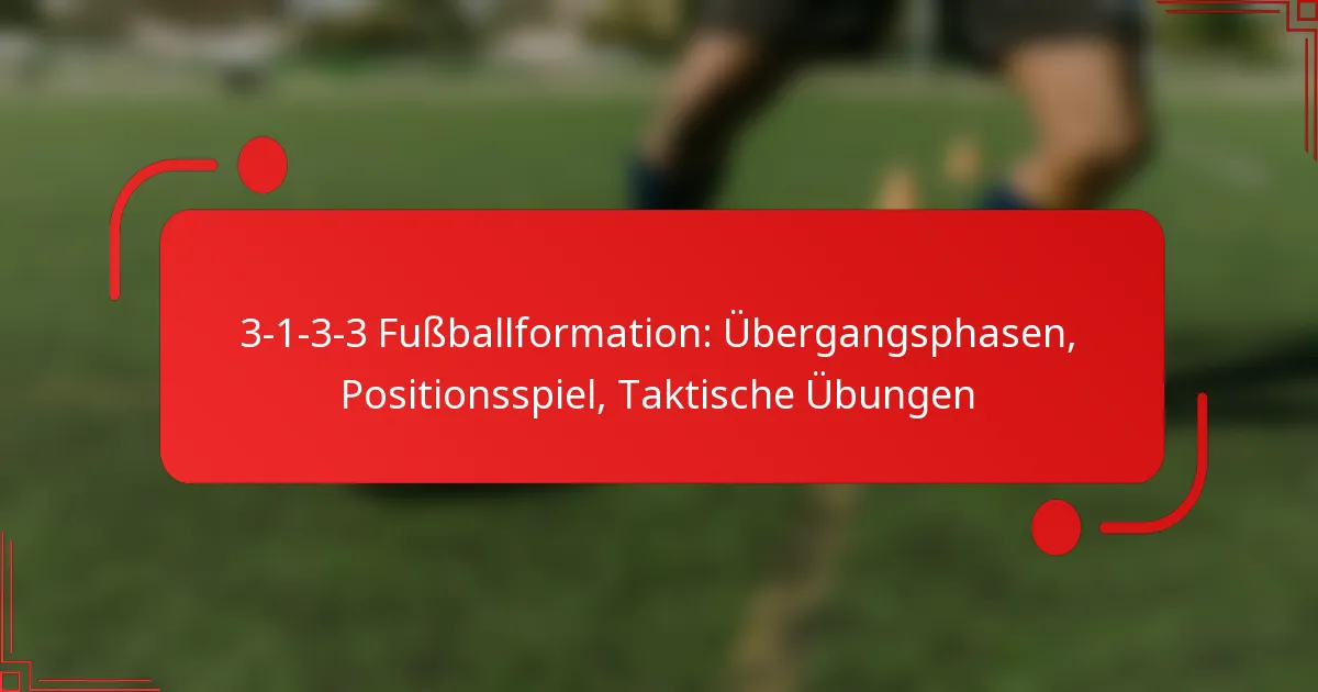 3-1-3-3 Fußballformation: Übergangsphasen, Positionsspiel, Taktische Übungen