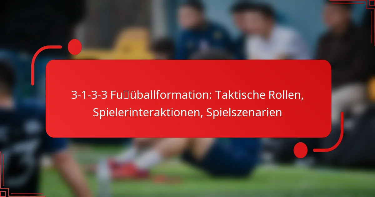 3-1-3-3 Fußballformation: Taktische Rollen, Spielerinteraktionen, Spielszenarien