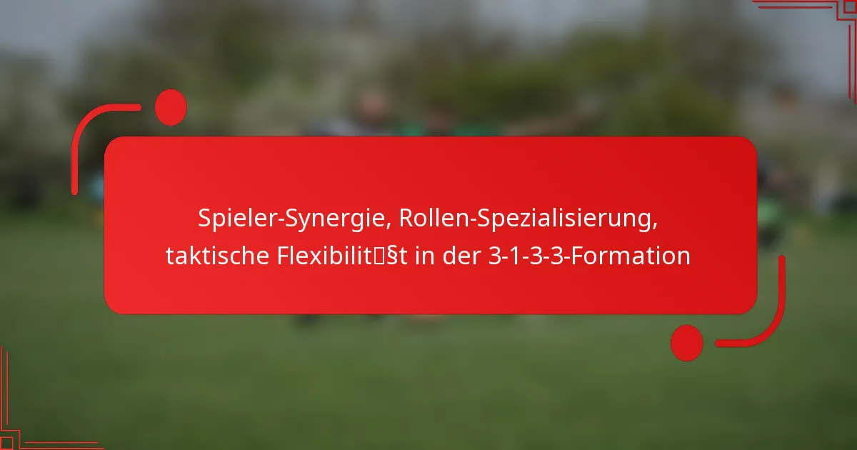 Spieler-Synergie, Rollen-Spezialisierung, taktische Flexibilität in der 3-1-3-3-Formation