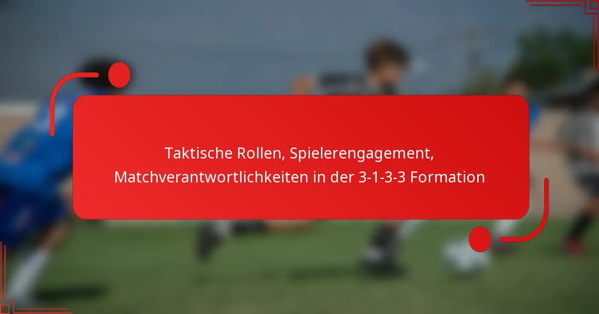 Taktische Rollen, Spielerengagement, Matchverantwortlichkeiten in der 3-1-3-3 Formation