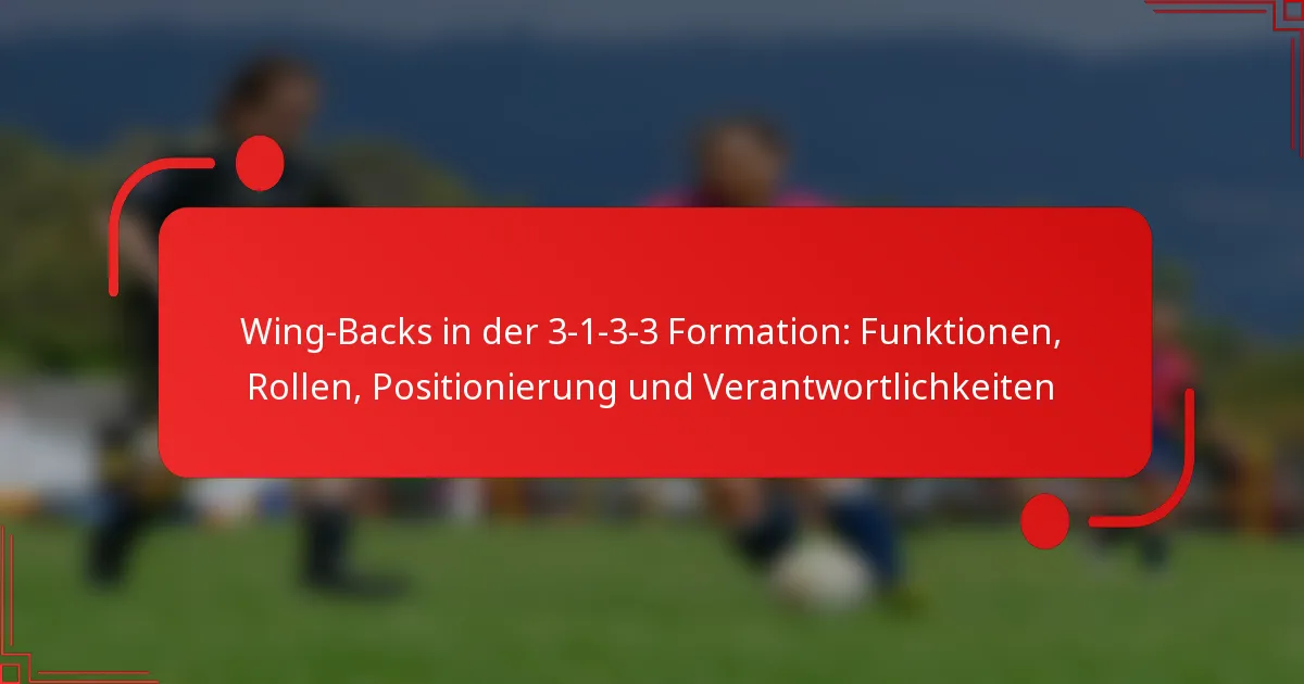 Wing-Backs in der 3-1-3-3 Formation: Funktionen, Rollen, Positionierung und Verantwortlichkeiten