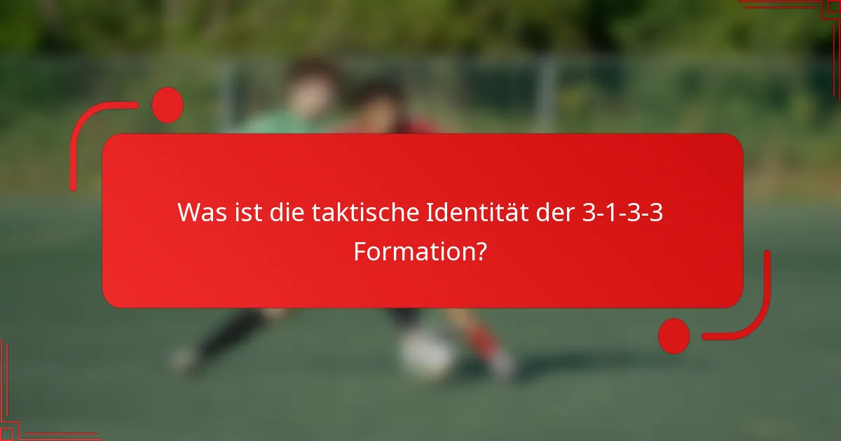 Was ist die taktische Identität der 3-1-3-3 Formation?