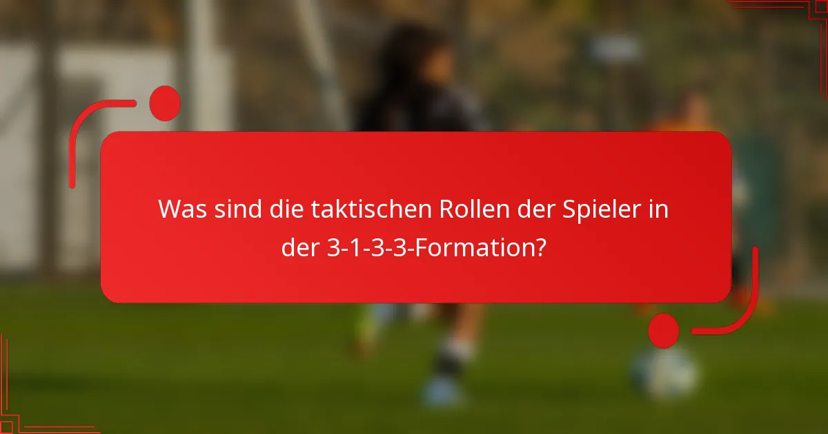 Was sind die taktischen Rollen der Spieler in der 3-1-3-3-Formation?
