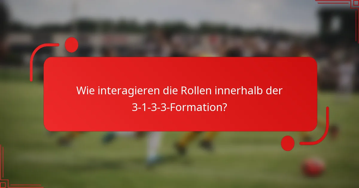 Wie interagieren die Rollen innerhalb der 3-1-3-3-Formation?