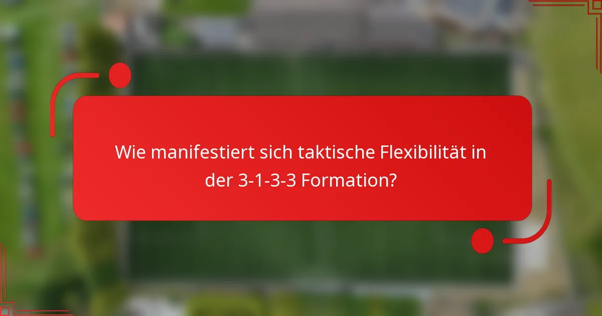 Wie manifestiert sich taktische Flexibilität in der 3-1-3-3 Formation?